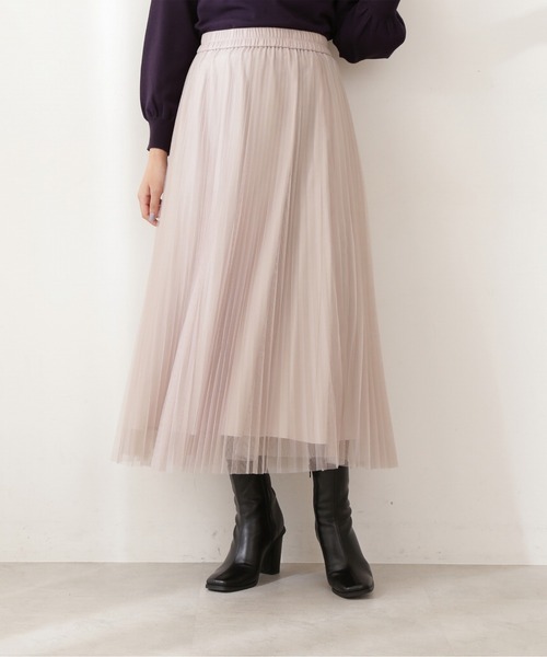 PROPORTION BODY DRESSING（プロポーションボディドレッシング）の「＜Ｅ＞チュールプリーツスカート / 1211227900（スカート・レディース・ベージュ/ダークグレー・MEDIUM/SMALL）」の3枚目の写真