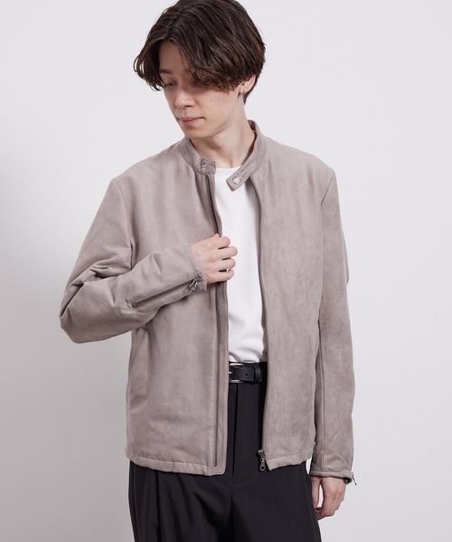 JUNRED（ジュンレッド）の「シンセティックレザーシングルライダースジャケット（ライダースジャケット・メンズ・ブラック/グレー・LL/M/L）」の13枚目の写真