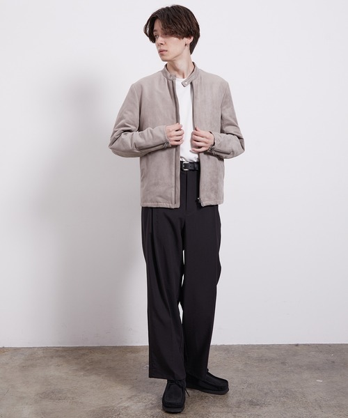 JUNRED（ジュンレッド）の「シンセティックレザーシングルライダースジャケット（ライダースジャケット・メンズ・ブラック/グレー・LL/M/L）」の15枚目の写真