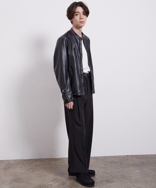 JUNRED シングルライダース ジャケット JUNRED（ジュンレッド）の「シンセティックレザーシングルライダース