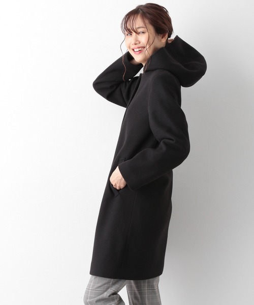 GLOBAL WORK（グローバルワーク）の「軽やかストレッチ2WAYコート/947217（その他アウター・レディース・アイボリー/杢グレー/ベージュ/ブラック/モカ/ライトカーキ/ダークグレー/グレー系その他/ブラウン・MEDIUM/SMALL/LARGE/X-LARGE）」の17枚目の写真