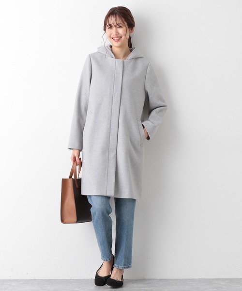 GLOBAL WORK（グローバルワーク）の「軽やかストレッチ2WAYコート/947217（その他アウター・レディース・アイボリー/杢グレー/ベージュ/ブラック/モカ/ライトカーキ/ダークグレー/グレー系その他/ブラウン・MEDIUM/SMALL/LARGE/X-LARGE）」の18枚目の写真