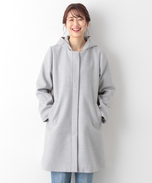 GLOBAL WORK（グローバルワーク）の「軽やかストレッチ2WAYコート/947217（その他アウター・レディース・アイボリー/杢グレー/ベージュ/ブラック/モカ/ライトカーキ/ダークグレー/グレー系その他/ブラウン・MEDIUM/SMALL/LARGE/X-LARGE）」の19枚目の写真