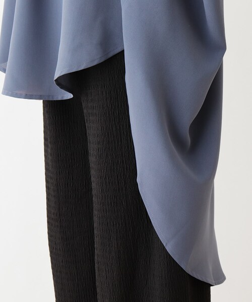 SHOO・LA・RUE（シューラルー）の「◆前後差ゆるスキッパーシャツ（シャツ/ブラウス・レディース・ブルー/ブラウン系/チャコールグレー/ベージュ・00）」の10枚目の写真