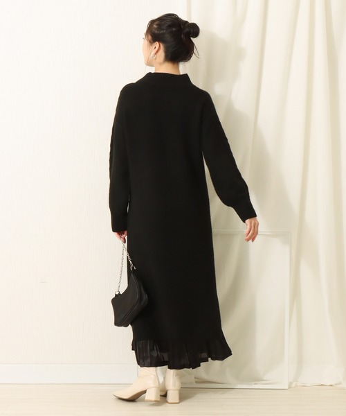 libelle more(リベル モア)の「6G ケーブル柄天竺ニットワンピース(ワンピース・レディース・ブラック/ベージュ/ブラウン/ピンク・M/L)」の15枚目の写真
