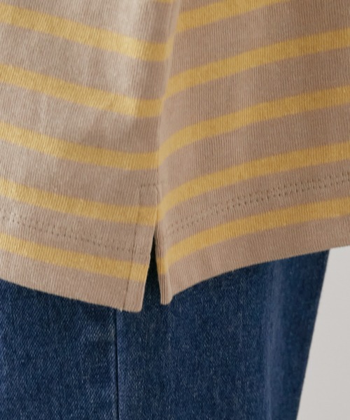 SALON adam et rope'（サロン アダム エ ロペ）の「<春まで使える>【WEB限定】オーバーシルエットボーダーTee（Tシャツ/カットソー・レディース・ベージュ/カーキ/ブラック系その他・FREE）」の15枚目の写真