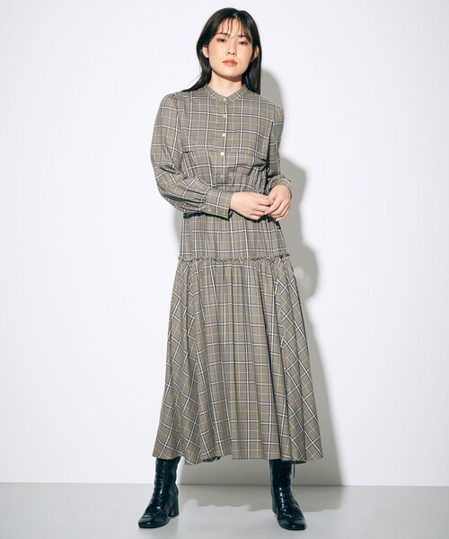 Diagram（ダイアグラム）の「ティアードシャツワンピース（シャツワンピース・レディース・グレー/イエロー・38/36）」の2枚目の写真