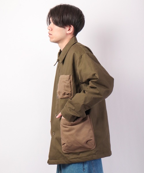 JRD by JARLD（ジェイアールディーバイジャールド）の「【JRD by JARLD】焚火難燃加工裏中綿カバーオール（カバーオール・メンズ・オリーブ/キャメル・S/M/L）」の10枚目の写真