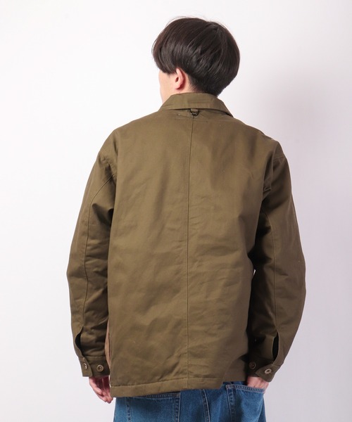 JRD by JARLD（ジェイアールディーバイジャールド）の「【JRD by JARLD】焚火難燃加工裏中綿カバーオール（カバーオール・メンズ・オリーブ/キャメル・S/M/L）」の11枚目の写真