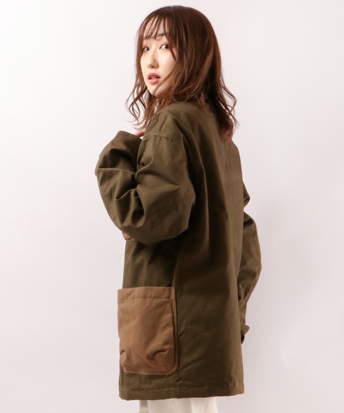 JRD by JARLD（ジェイアールディーバイジャールド）の「【JRD by JARLD】焚火難燃加工裏中綿カバーオール（カバーオール・メンズ・オリーブ/キャメル・S/M/L）」の15枚目の写真