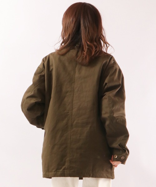 JRD by JARLD（ジェイアールディーバイジャールド）の「【JRD by JARLD】焚火難燃加工裏中綿カバーオール（カバーオール・メンズ・オリーブ/キャメル・S/M/L）」の16枚目の写真