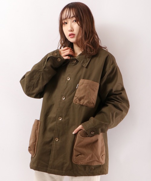 JRD by JARLD（ジェイアールディーバイジャールド）の「【JRD by JARLD】焚火難燃加工裏中綿カバーオール（カバーオール・メンズ・オリーブ/キャメル・S/M/L）」の13枚目の写真