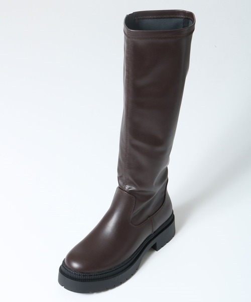 Honeys（ハニーズ）の「ストレッチロングブーツ（ブーツ・レディース・ブラック/ダークブラウン・S/M/L）」の3枚目の写真