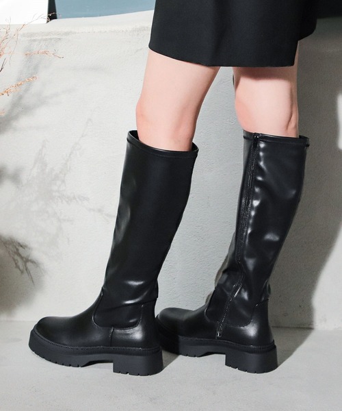 Honeys（ハニーズ）の「ストレッチロングブーツ（ブーツ・レディース・ブラック/ダークブラウン・S/M/L）」の6枚目の写真