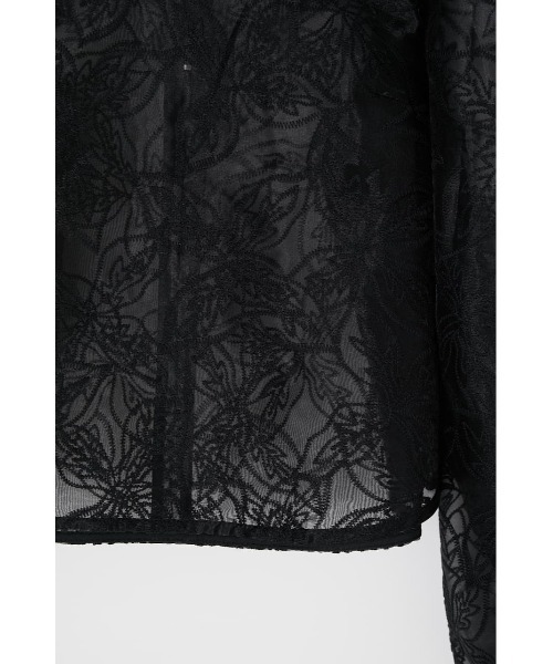 MOUSSY（マウジー）の「ORGANDIE EMBROIDERY トップス（シャツ/ブラウス・レディース・ブラック/アイボリー・FREE）」の9枚目の写真