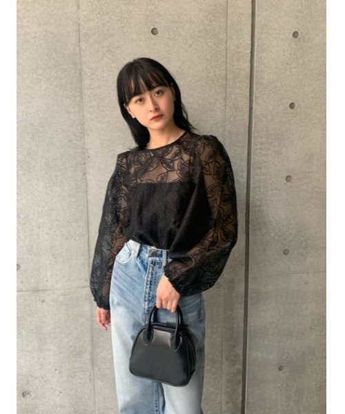 MOUSSY（マウジー）の「ORGANDIE EMBROIDERY トップス（シャツ/ブラウス・レディース・ブラック/アイボリー・FREE）」の17枚目の写真