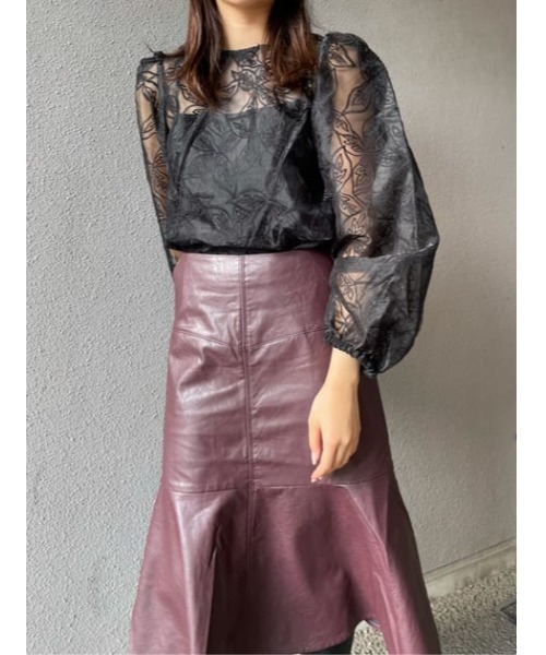 MOUSSY（マウジー）の「ORGANDIE EMBROIDERY トップス（シャツ/ブラウス・レディース・ブラック/アイボリー・FREE）」の18枚目の写真