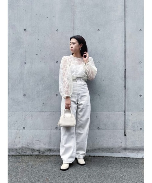 MOUSSY（マウジー）の「ORGANDIE EMBROIDERY トップス（シャツ/ブラウス・レディース・ブラック/アイボリー・FREE）」の21枚目の写真