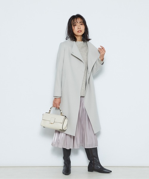 RIVE DROITE（リヴドロワ）の「ビーバーボトルネックコート（チェスターコート・レディース・オフホワイト/ミント/グレー系その他・38/36）」の21枚目の写真