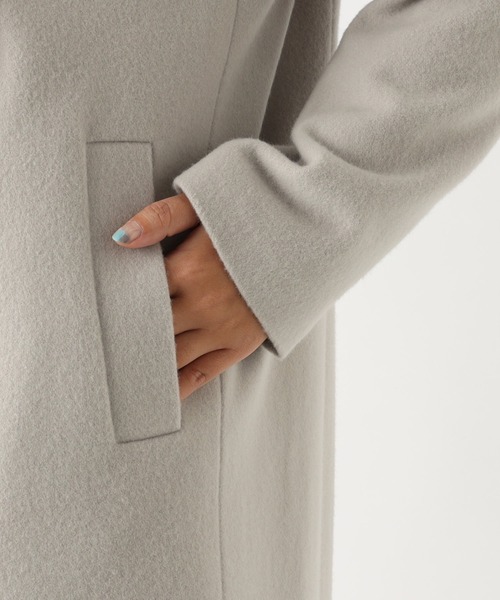 RIVE DROITE（リヴドロワ）の「ビーバーボトルネックコート（チェスターコート・レディース・オフホワイト/ミント/グレー系その他・38/36）」の10枚目の写真