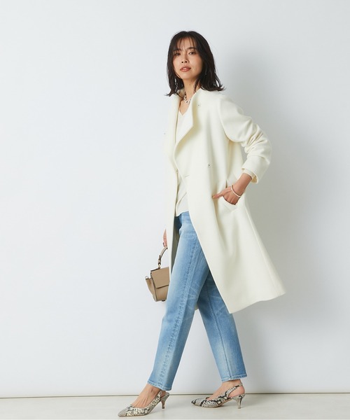 RIVE DROITE（リヴドロワ）の「ビーバーボトルネックコート（チェスターコート・レディース・オフホワイト/ミント/グレー系その他・38/36）」の19枚目の写真