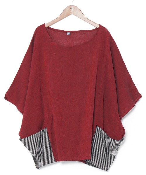 チャイハネ（チャイハネ）の「【チャイハネ】ネパールコットン アナンダトップス（ユニセックス）（その他トップス・レディース・レッド/ターコイズブルー/キナリ/ブラック・FREE）」の4枚目の写真