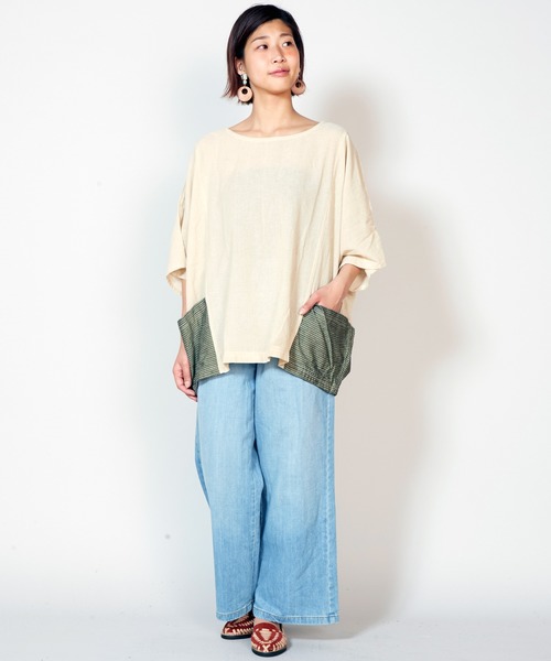 チャイハネ（チャイハネ）の「【チャイハネ】ネパールコットン アナンダトップス（ユニセックス）（その他トップス・レディース・レッド/ターコイズブルー/キナリ/ブラック・FREE）」の20枚目の写真