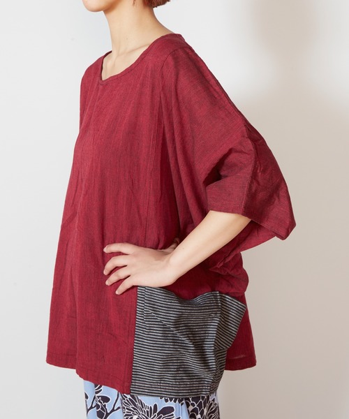 チャイハネ（チャイハネ）の「【チャイハネ】ネパールコットン アナンダトップス（ユニセックス）（その他トップス・レディース・レッド/ターコイズブルー/キナリ/ブラック・FREE）」の13枚目の写真