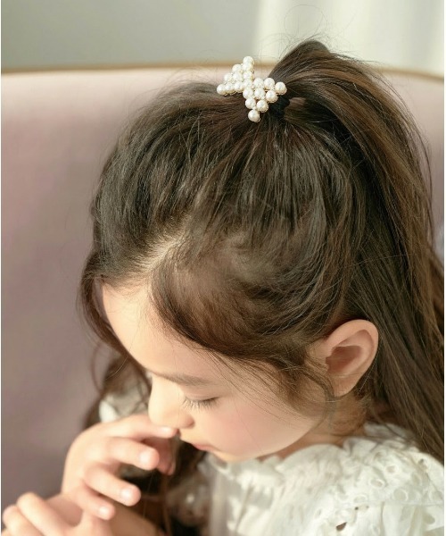 Rora（ローラ）の「ショパン パールリボン ヘアゴム(2type) フォーマル カジュアル キラキラ 【ママとお揃い】（ヘアゴム・キッズ・A/B・FREE）」の9枚目の写真