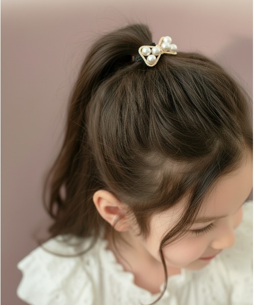 Rora（ローラ）の「ショパン パールリボン ヘアゴム(2type) フォーマル カジュアル キラキラ 【ママとお揃い】（ヘアゴム・キッズ・A/B・FREE）」の11枚目の写真