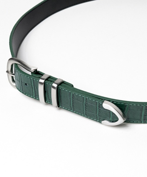 STUSSY（ステューシー）の「Gator Leather Dress Belt（ベルト・メンズ・ブラック/グリーン・S/M/L/XL）」の4枚目の写真