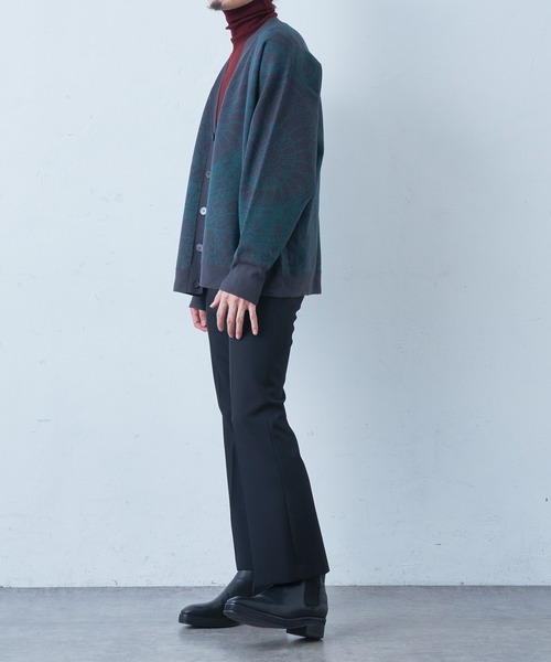 Lui's（ルイス）の「柄編みジャガードカーディガン（カーディガン/ボレロ・メンズ・ブラック/チャコールグレー・SMALL/MEDIUM）」の7枚目の写真