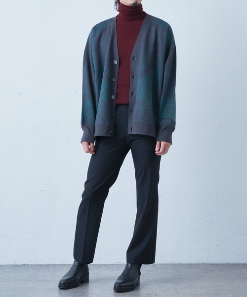 Lui's（ルイス）の「柄編みジャガードカーディガン（カーディガン/ボレロ・メンズ・ブラック/チャコールグレー・SMALL/MEDIUM）」の17枚目の写真