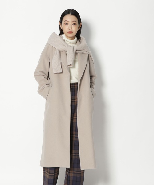 NATURAL BEAUTY BASIC(ナチュラルビューティーベーシック)の「ベルテッドオーバーチェスターコート(チェスターコート・レディース・ブラウン/グリーン/グレー・MEDIUM/SMALL)」の7枚目の写真