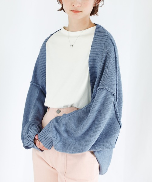 select MOCA(セレクトモカ)の「2WAYボリュームスリーブショートトップス(ニット/セーター・レディース・サックスブルー/グリーン/レンガ・FREE)」の15枚目の写真