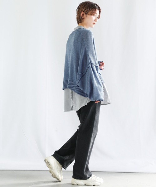 select MOCA(セレクトモカ)の「2WAYボリュームスリーブショートトップス(ニット/セーター・レディース・サックスブルー/グリーン/レンガ・FREE)」の13枚目の写真