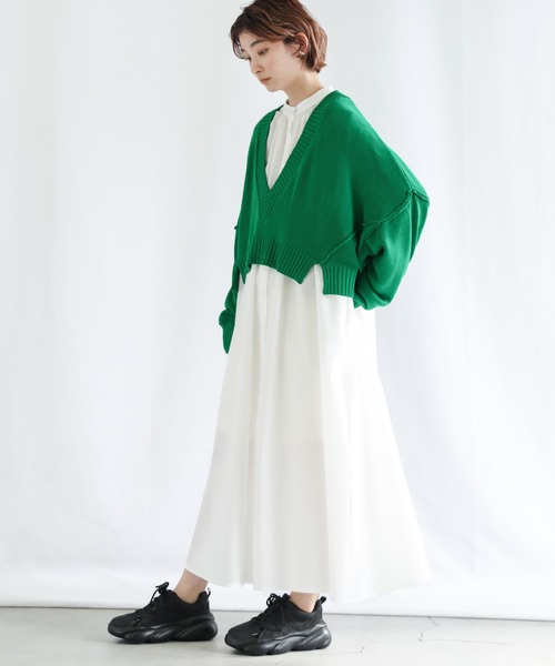 select MOCA(セレクトモカ)の「2WAYボリュームスリーブショートトップス(ニット/セーター・レディース・サックスブルー/グリーン/レンガ・FREE)」の8枚目の写真