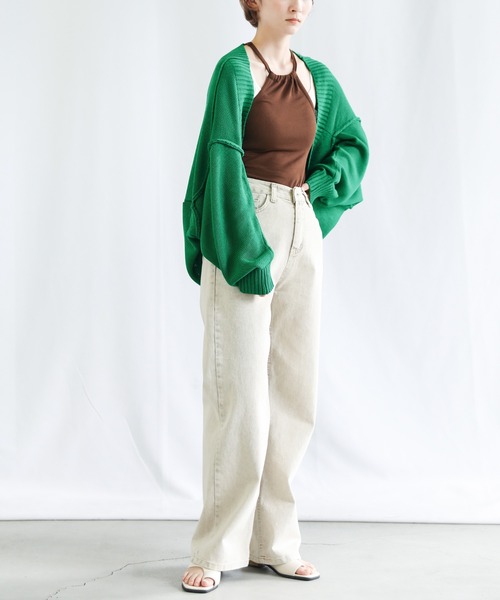 select MOCA(セレクトモカ)の「2WAYボリュームスリーブショートトップス(ニット/セーター・レディース・サックスブルー/グリーン/レンガ・FREE)」の10枚目の写真
