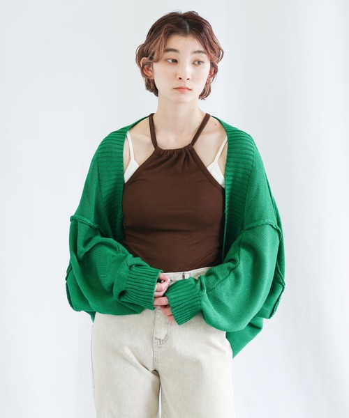 select MOCA(セレクトモカ)の「2WAYボリュームスリーブショートトップス(ニット/セーター・レディース・サックスブルー/グリーン/レンガ・FREE)」の11枚目の写真