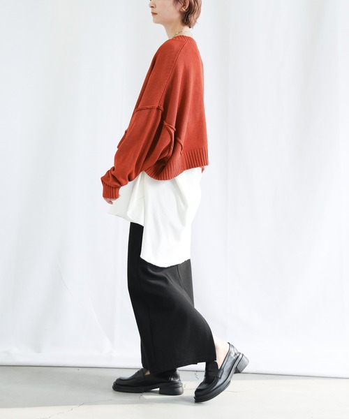select MOCA(セレクトモカ)の「2WAYボリュームスリーブショートトップス(ニット/セーター・レディース・サックスブルー/グリーン/レンガ・FREE)」の19枚目の写真