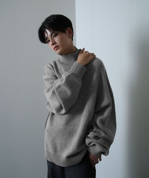 イージーケアファブリックボリュームスリーブカラーハイネックニット/ベーシック（ニット/セーター）｜Nilway（ニルウェイ）