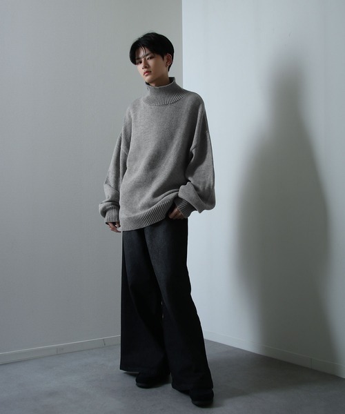 イージーケアファブリックボリュームスリーブカラーハイネックニット/ベーシック（ニット/セーター）｜Nilway（ニルウェイ）