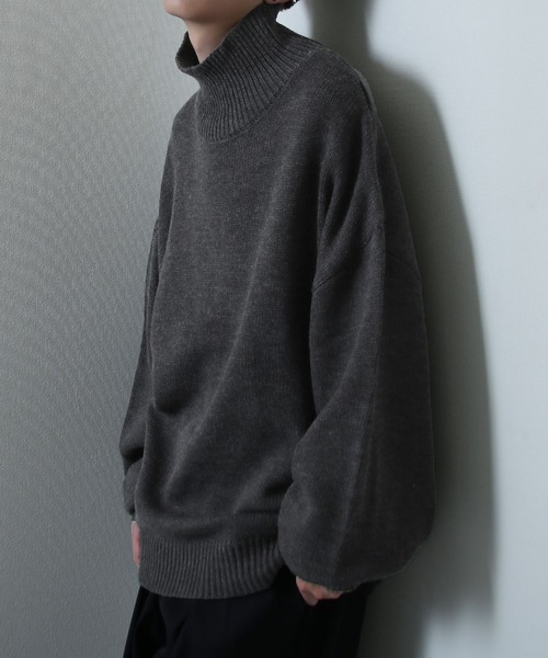 イージーケアファブリックボリュームスリーブカラーハイネックニット/ベーシック（ニット/セーター）｜Nilway（ニルウェイ）