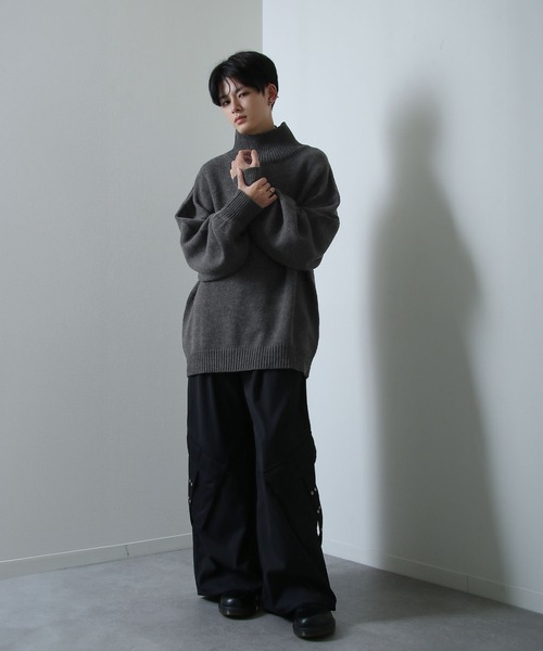 イージーケアファブリックボリュームスリーブカラーハイネックニット/ベーシック（ニット/セーター）｜Nilway（ニルウェイ）