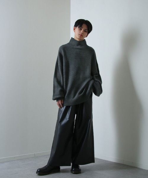 イージーケアファブリックボリュームスリーブカラーハイネックニット/ベーシック（ニット/セーター）｜Nilway（ニルウェイ）