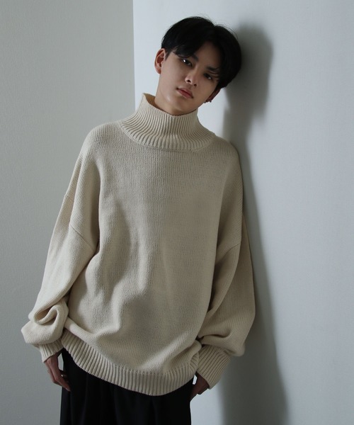 イージーケアファブリックボリュームスリーブカラーハイネックニット/ベーシック（ニット/セーター）｜Nilway（ニルウェイ）