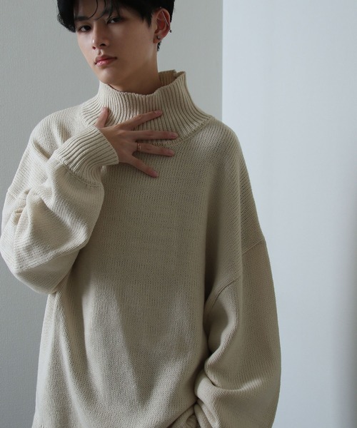 イージーケアファブリックボリュームスリーブカラーハイネックニット/ベーシック（ニット/セーター）｜Nilway（ニルウェイ）