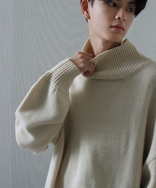 イージーケアファブリックボリュームスリーブカラーハイネックニット/ベーシック（ニット/セーター）｜Nilway（ニルウェイ）