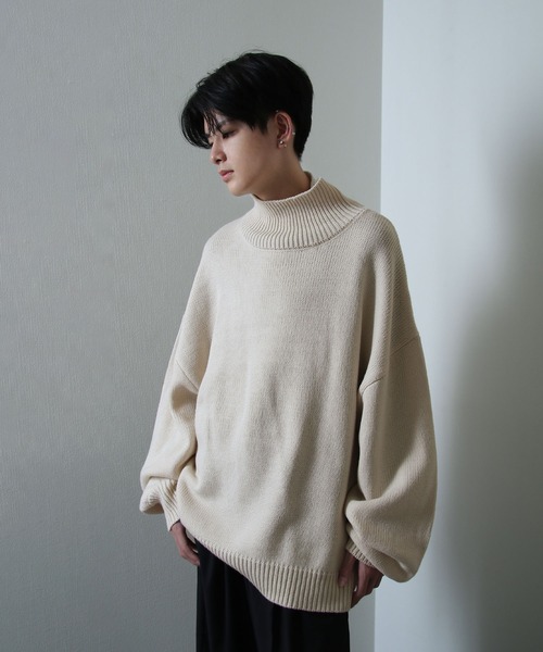 イージーケアファブリックボリュームスリーブカラーハイネックニット/ベーシック（ニット/セーター）｜Nilway（ニルウェイ）