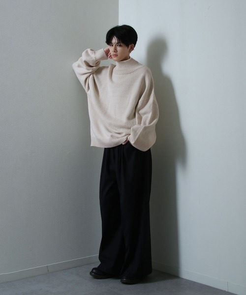 イージーケアファブリックボリュームスリーブカラーハイネックニット/ベーシック（ニット/セーター）｜Nilway（ニルウェイ）
